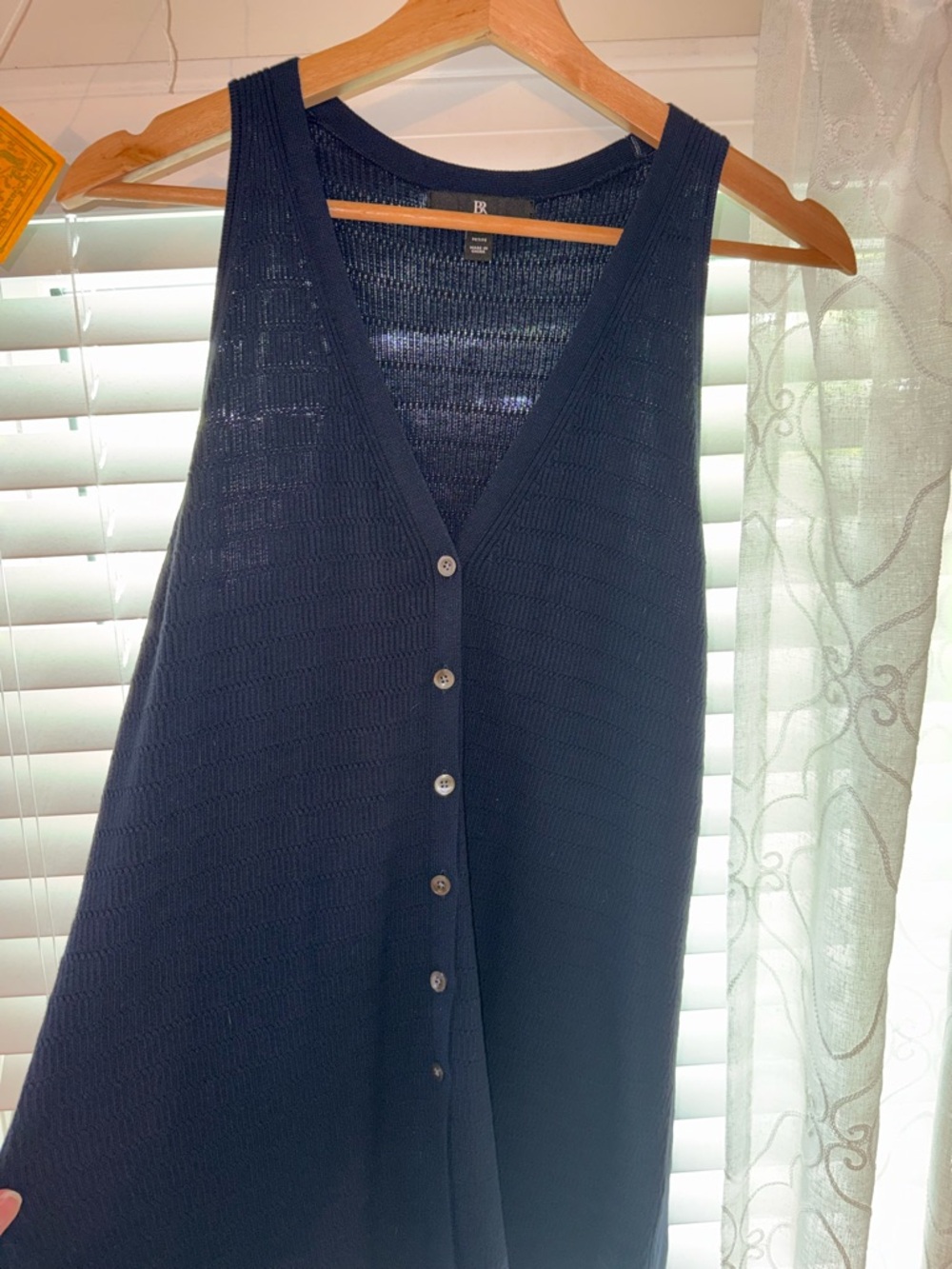 Banana Republic Navy Ribbed Button-Front Sweater Vest - Like New